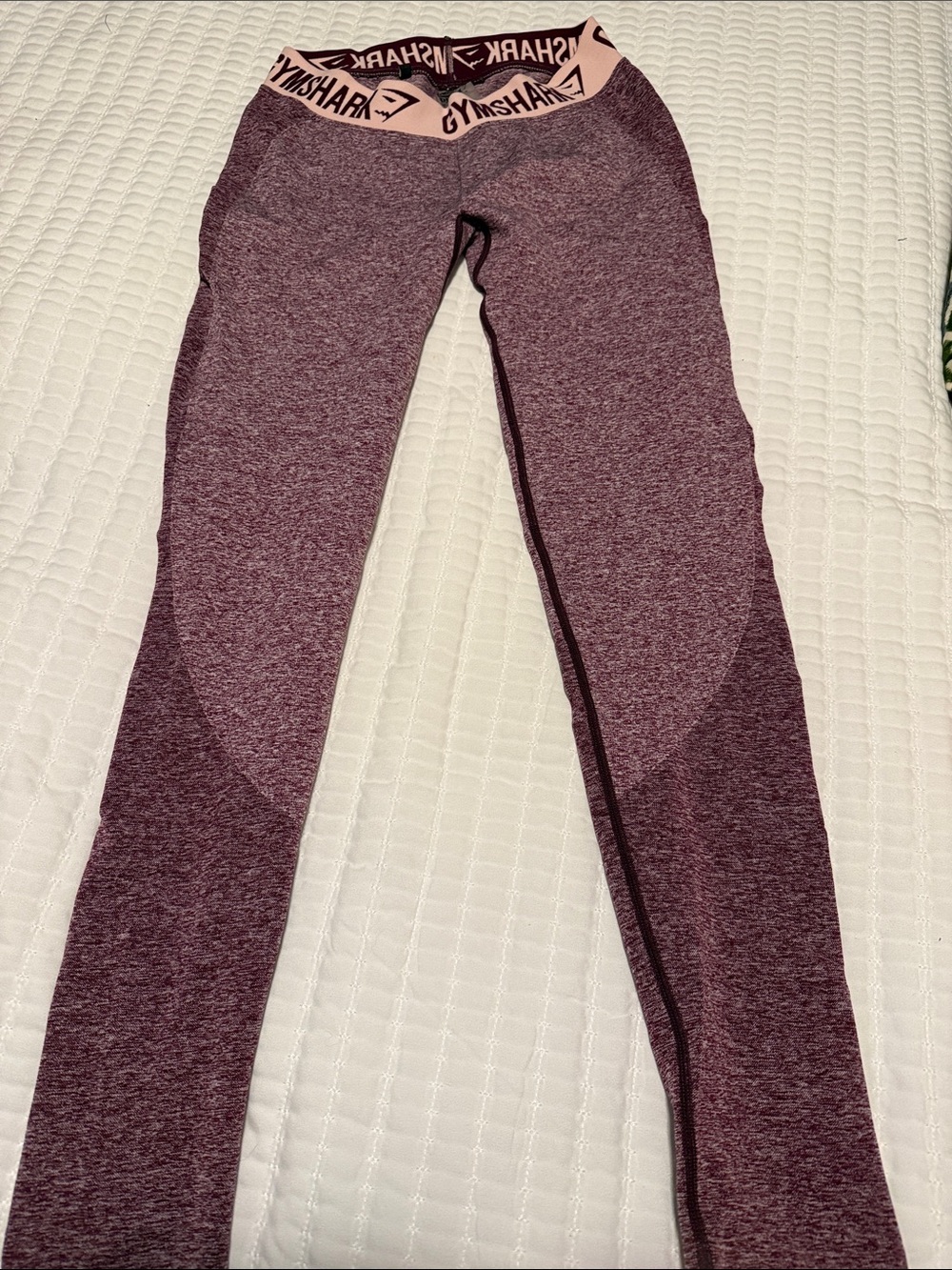 Gymshark Maroon & Light Pink Seamless Leggings
